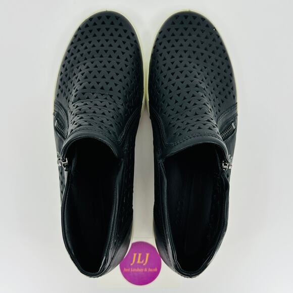 ECCO Women's Soft 7 Laser Cut Black Leather Ankle Booties Size 39 EU/ 8 US - Picture 8 of 10